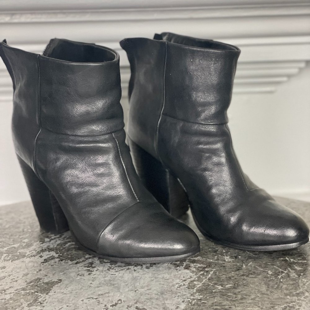 Rag & Bone Black Leather Boots, sz 39.5